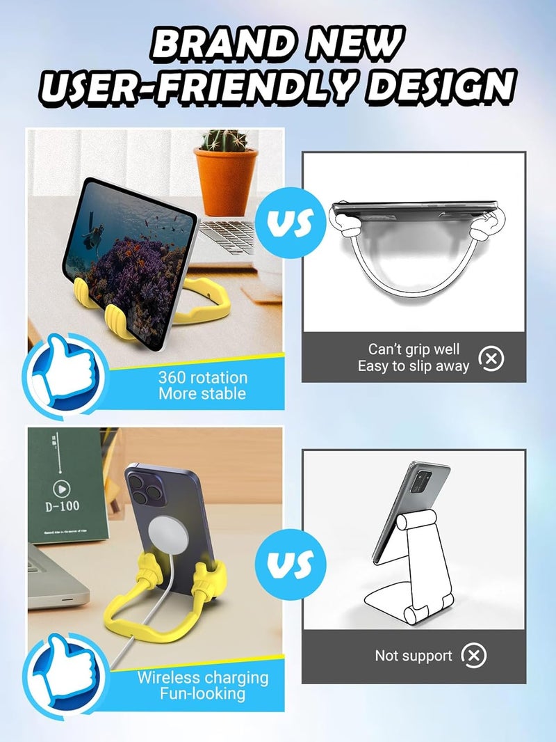 CALDEVER Stocking Stuffers for Teens Boys Girls Cell Phone Stand: Upgrade Adjustable Thumbs Up Lazy Phone Holder for Desk Fun Birthday Gifts for Grandma Adults Husband from Wife (Yellow, 1) - Image 5
